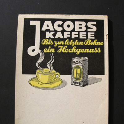 Rechnungsblock: Jacobs Kaffee - Bis zur letzten Bohne ein Hochgenuss "20erJahre"