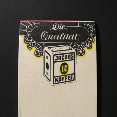 Rechnungsblock: Jacobs Kaffee - Die Qualität "20erJahre" Rechnungsblock: Jacobs Kaffee - Die Qualität "20erJahre"