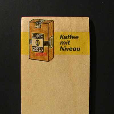 Rechnungsblock: Jacobs Kaffee - Kaffee mit Niveau "30er - 50er Jahre" Rechnungsblock: Jacobs Kaffee - Kaffee mit Niveau "30er - 50er Jahre"